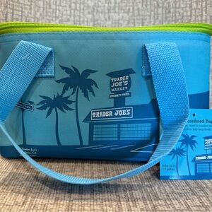 Trader Joe’s Mini Insulated cooler Tote Bag Light Blue Teal
